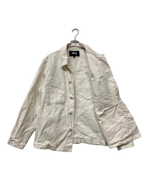 stussy（ステューシー）stussy (ステューシー) Canvas Shop JKT ホワイト サイズ:Mの古着・服飾アイテム
