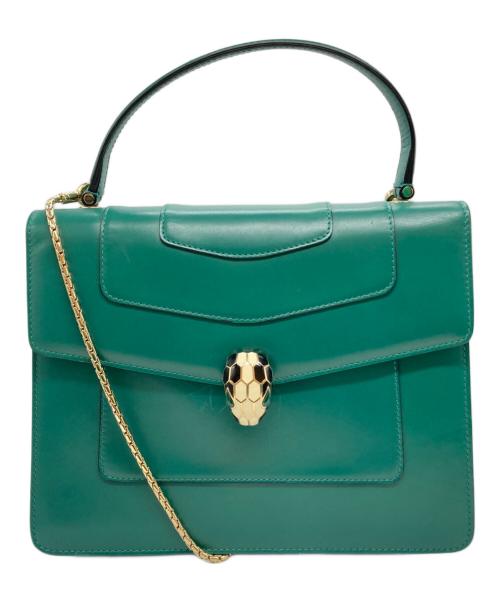 BVLGARI（ブルガリ）BVLGARI (ブルガリ) 2WAYハンドバッグ グリーンの古着・服飾アイテム