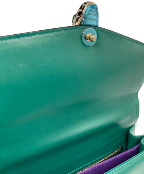 BVLGARI（ブルガリ）BVLGARI (ブルガリ) 2WAYハンドバッグ グリーンの古着・服飾アイテム