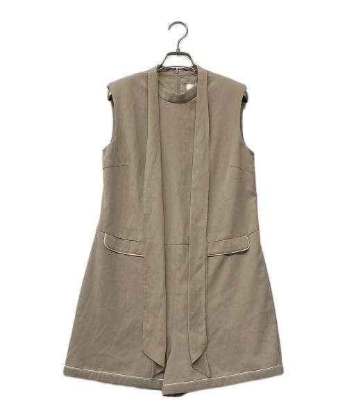 HER LIP TO（ハーリップトゥ）Her lip to (ハーリップトゥ) ノースリーブブラウスワンピース ベージュ サイズ:2Mの古着・服飾アイテム
