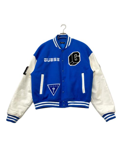 GUESS（ゲス）GUESS (ゲス) スタジャン ブルー×ホワイト サイズ:SIZELの古着・服飾アイテム