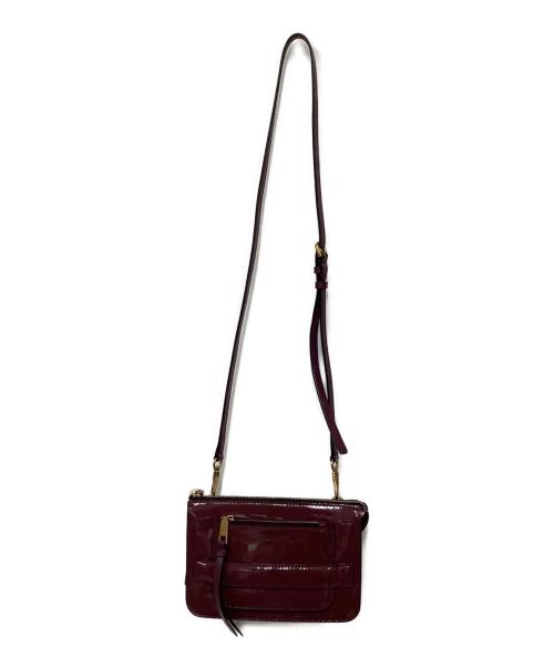 MARC JACOBS（マークジェイコブス）MARC JACOBS (マークジェイコブス) エナメルショルダーバッグ ワインレッドの古着・服飾アイテム