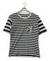 GROUND Y（グラウンドワイ）の古着「DIFFERENT LINES BORDER JERSEY GYLOGO TYPE-E GRAPHIC PRINT T-SHIRT/ディファレント ラインズ ボーダー ジャージー ジーワイ ロゴ タイプ イー グラフィック プリント ティーシャツ」｜ブラック×ホワイト