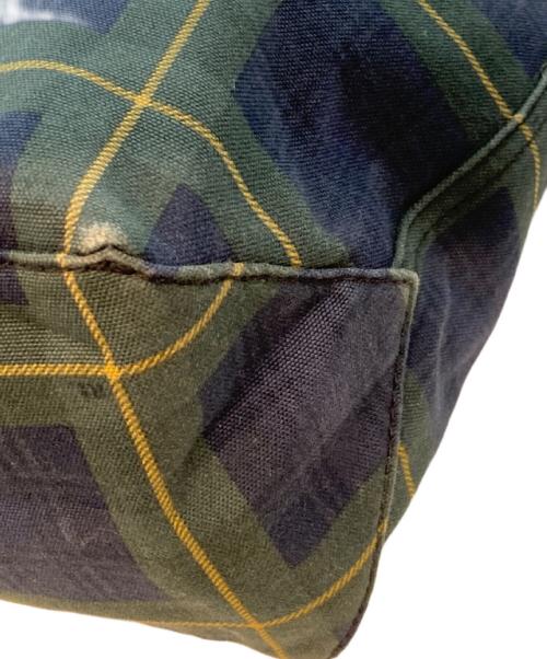 RALPH LAUREN（ラルフローレン）RALPH LAUREN (ラルフローレン) タータンチェックトートバッグ グリーンの古着・服飾アイテム