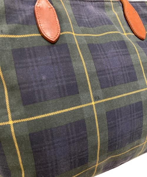 RALPH LAUREN（ラルフローレン）RALPH LAUREN (ラルフローレン) タータンチェックトートバッグ グリーンの古着・服飾アイテム
