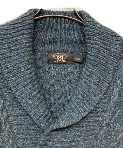 RRL（ダブルアールエル）RRL (ダブルアールエル) ショールカラーニットワンピース ブルー サイズ:1の古着・服飾アイテム