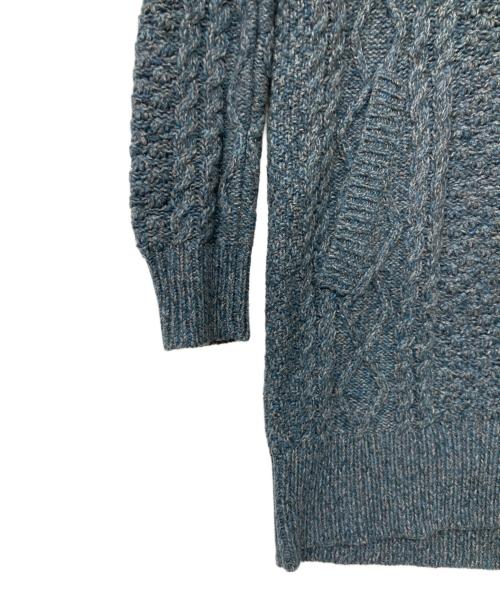 RRL（ダブルアールエル）RRL (ダブルアールエル) ショールカラーニットワンピース ブルー サイズ:1の古着・服飾アイテム