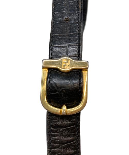OLD FENDI（オールドフェンディ）OLD FENDI (オールドフェンディ) ヴィンテージレザーショルダーバッグ ブラックの古着・服飾アイテム