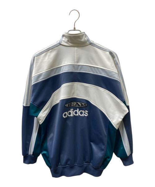 adidas（アディダス）adidas (アディダス) 古着 ロゴ刺繍トラックジャケット ホワイト×ブルー サイズ:Freeの古着・服飾アイテム
