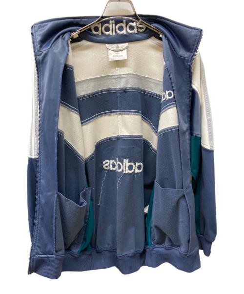 adidas（アディダス）adidas (アディダス) 古着 ロゴ刺繍トラックジャケット ホワイト×ブルー サイズ:Freeの古着・服飾アイテム