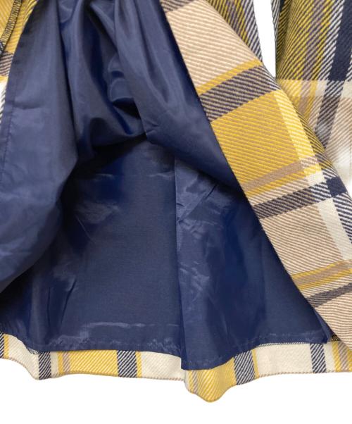 BLUE LABEL CRESTBRIDGE（ブルーレーベルクレストブリッジ）BLUE LABEL CRESTBRIDGE (ブルーレーベルクレストブリッジ) ウールブレンド切替チェックワンピース イエロー×ブラック サイズ:ｓｉｚｅＭの古着・服飾アイテム