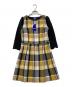 BLUE LABEL CRESTBRIDGE（ブルーレーベルクレストブリッジ）の古着「ウールブレンド切替チェックワンピース」｜イエロー×ブラック