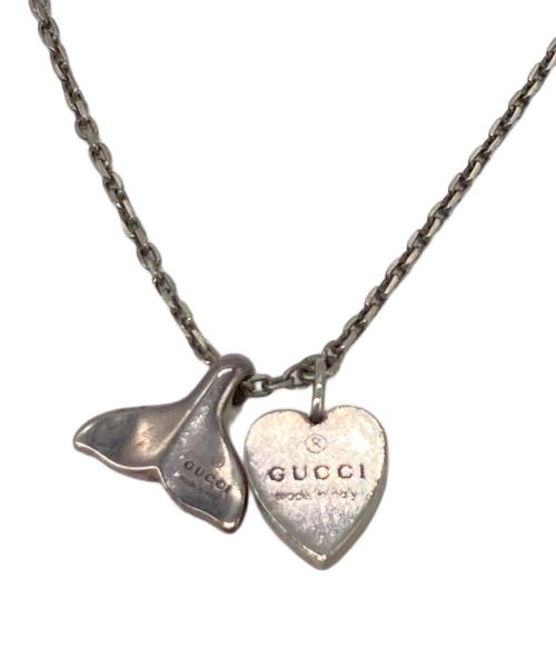 GUCCI（グッチ）GUCCI (グッチ) ホエールテール ラウンドプレートシルバーハートネックレス シルバーの古着・服飾アイテム