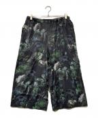 LAD MUSICIANラッドミュージシャン）の古着「20AW WIDE PANTS FLOWER SKULL(20AW フラワースカル ワイドパンツ)」｜ブラック