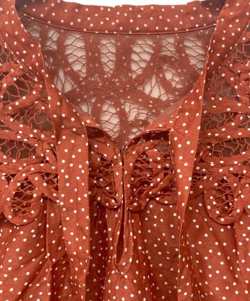 ANAYI（アナイ）ANAYI (アナイ) テラコッタドット柄ノースリーブブラウス エンジ サイズ:38の古着・服飾アイテム