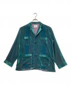 TUITACIツイタチ）の古着「24AW CHAMBRAY VELVET SLEEPING SHIRTS(24AW シャンブレー ベルベット スリーピング シャツ)」｜ダークグリーン