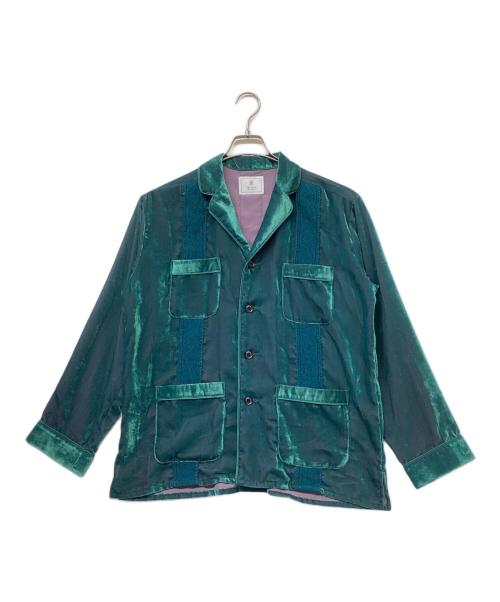 TUITACI（ツイタチ）TUITACI (ツイタチ) 24AW CHAMBRAY VELVET SLEEPING SHIRTS(24AW シャンブレー ベルベット スリーピング シャツ) ダークグリーン サイズ:SIZE1の古着・服飾アイテム