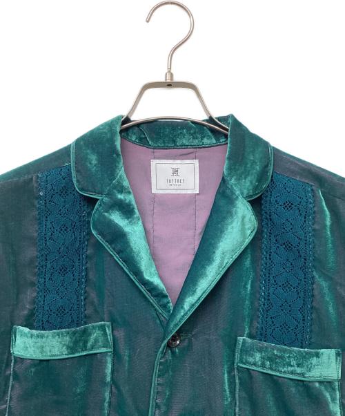 TUITACI（ツイタチ）TUITACI (ツイタチ) 24AW CHAMBRAY VELVET SLEEPING SHIRTS(24AW シャンブレー ベルベット スリーピング シャツ) ダークグリーン サイズ:SIZE1の古着・服飾アイテム