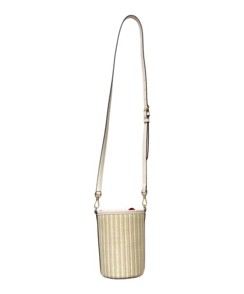 Kate Spade（ケイトスペード）Kate Spade (ケイトスペード) ドッティ エンブロイダード ストロー シリンダー クロスボディ アイボリー サイズ:ーの古着・服飾アイテム