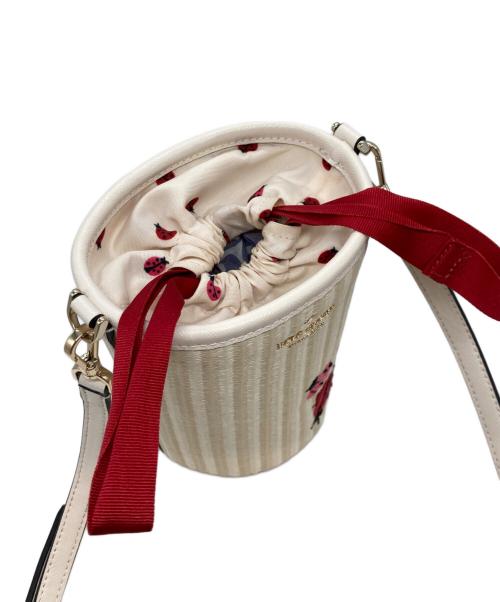 Kate Spade（ケイトスペード）Kate Spade (ケイトスペード) ドッティ エンブロイダード ストロー シリンダー クロスボディ アイボリー サイズ:ーの古着・服飾アイテム