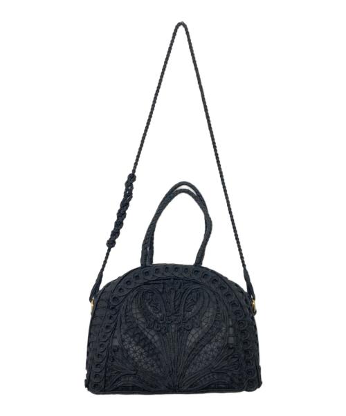 Mame Kurogouchi（マメクロゴウチ）Mame Kurogouchi (マメクロゴウチ) Cording Embroidery Demi Lune Handbag ブラック サイズ:ーの古着・服飾アイテム
