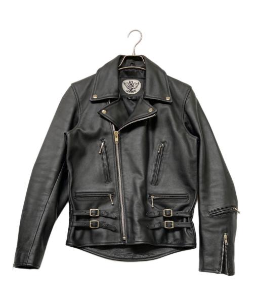 63 leathers（ロクサン レザーズ）63 leathers (ロクサン レザーズ) レザーダブルライダースジャケット ブラック サイズ:sizeⅯの古着・服飾アイテム