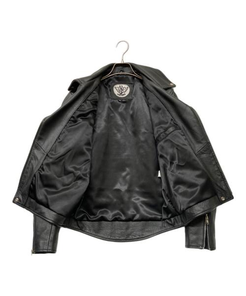 63 leathers（ロクサン レザーズ）63 leathers (ロクサン レザーズ) レザーダブルライダースジャケット ブラック サイズ:sizeⅯの古着・服飾アイテム