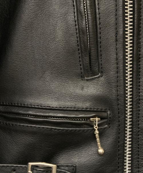 63 leathers（ロクサン レザーズ）63 leathers (ロクサン レザーズ) レザーダブルライダースジャケット ブラック サイズ:sizeⅯの古着・服飾アイテム