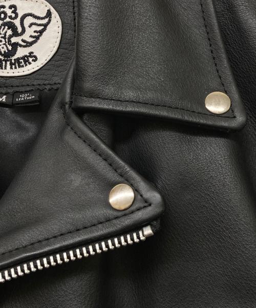 63 leathers（ロクサン レザーズ）63 leathers (ロクサン レザーズ) レザーダブルライダースジャケット ブラック サイズ:sizeⅯの古着・服飾アイテム