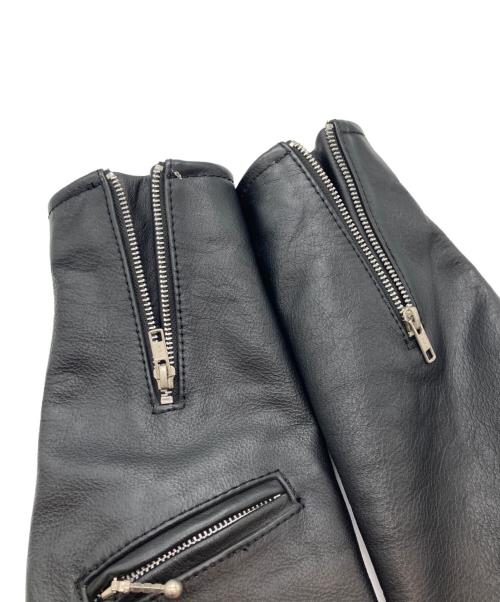 63 leathers（ロクサン レザーズ）63 leathers (ロクサン レザーズ) レザーダブルライダースジャケット ブラック サイズ:sizeⅯの古着・服飾アイテム