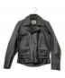 63 leathers（ロクサン レザーズ）の古着「レザーダブルライダースジャケット」｜ブラック