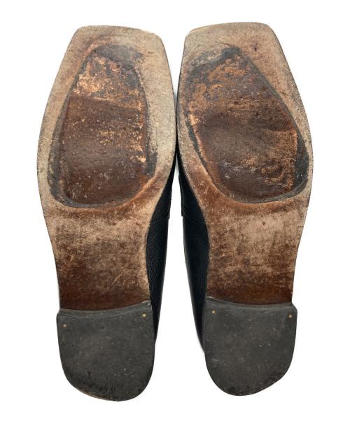 foot the coacher（フットザコーチャー）foot the coacher (フットザコーチャー) スクエアトゥレザーコインローファー ブラック サイズ:SIZE 9の古着・服飾アイテム