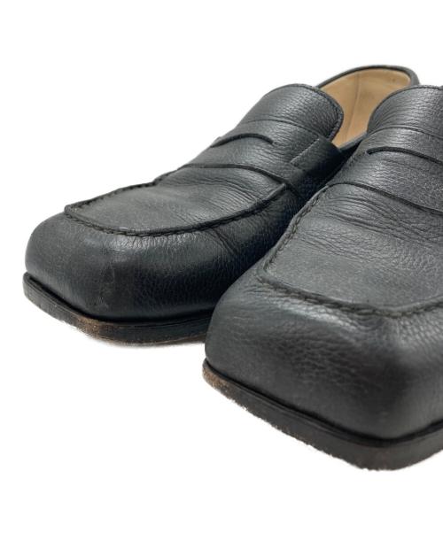 foot the coacher（フットザコーチャー）foot the coacher (フットザコーチャー) スクエアトゥレザーコインローファー ブラック サイズ:SIZE 9の古着・服飾アイテム