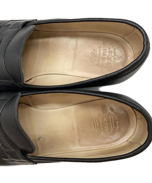 foot the coacher（フットザコーチャー）foot the coacher (フットザコーチャー) スクエアトゥレザーコインローファー ブラック サイズ:SIZE 9の古着・服飾アイテム