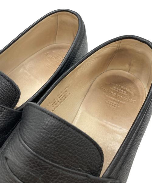 foot the coacher（フットザコーチャー）foot the coacher (フットザコーチャー) スクエアトゥレザーコインローファー ブラック サイズ:SIZE 9の古着・服飾アイテム
