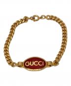 OLD GUCCIグッチ）の古着「ヴィンテージロゴプレートブレスレット」｜ゴールド