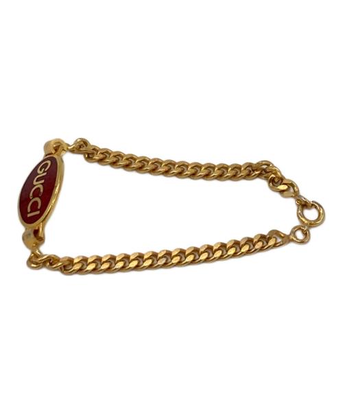 OLD GUCCI（グッチ）OLD GUCCI (グッチ) ヴィンテージロゴプレートブレスレット ゴールドの古着・服飾アイテム