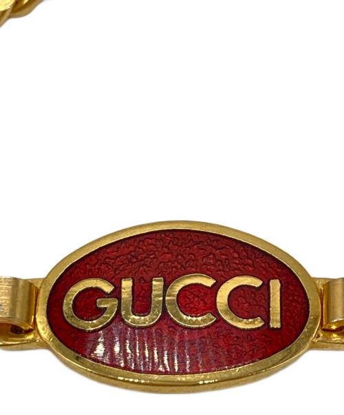 OLD GUCCI（グッチ）OLD GUCCI (グッチ) ヴィンテージロゴプレートブレスレット ゴールドの古着・服飾アイテム