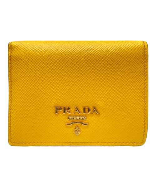PRADA（プラダ）PRADA (プラダ) サフィアーノ2つ折り財布 イエローの古着・服飾アイテム