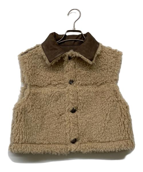 VEQUM（ベクム）VEQUM (ベクム) フェイクレザー ボアジャケット ブラウン サイズ:-の古着・服飾アイテム