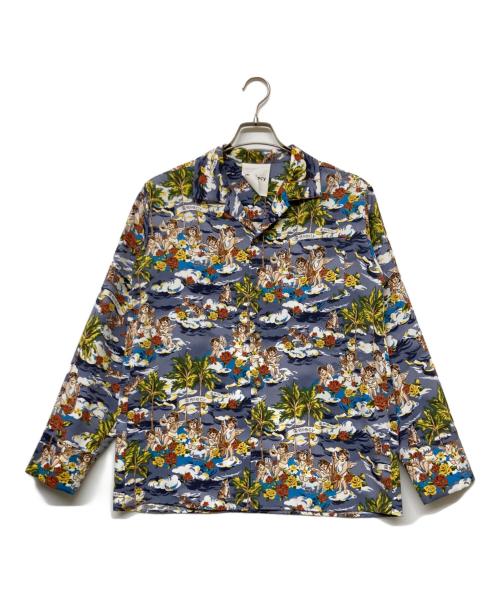&ellecy（アンドエルシー）&ellecy (アンドエルシー) 猫と天使総柄シャツ グレー サイズ:sizeMの古着・服飾アイテム