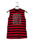 tricot COMME des GARCONSトリココムデギャルソン）の古着「00s ボーダーノースリーブTシャツ」｜レッド×ブラック
