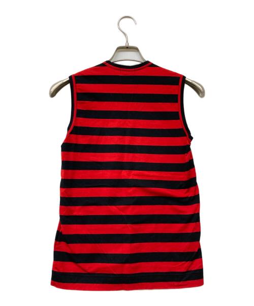tricot COMME des GARCONS（トリココムデギャルソン）tricot COMME des GARCONS (トリココムデギャルソン) 00s ボーダーノースリーブTシャツ レッド×ブラック サイズ:-の古着・服飾アイテム