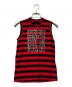 tricot COMME des GARCONS（トリココムデギャルソン）の古着「00s ボーダーノースリーブTシャツ」｜レッド×ブラック