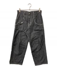 【美品】Y's ワイズ ワンショルダー 変型デニムパンツ 中古・古着通販】Y's (ワイズ) 変形ポケットデニムパンツ グレー