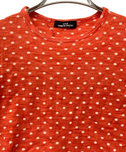 tricot COMME des GARCONS（トリココムデギャルソン）tricot COMME des GARCONS (トリココムデギャルソン) ドット柄カットソー レッド×ホワイト サイズ:SIZE Freeの古着・服飾アイテム