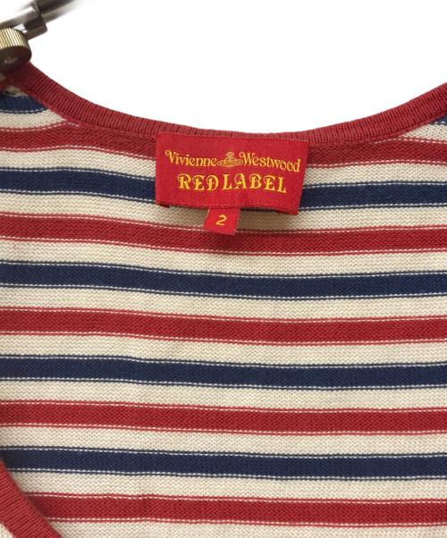 Vivienne Westwood RED LABEL（ヴィヴィアンウエストウッドレッドレーベル）Vivienne Westwood RED LABEL (ヴィヴィアンウエストウッドレッドレーベル) ノースリーブニット レッド サイズ:2の古着・服飾アイテム