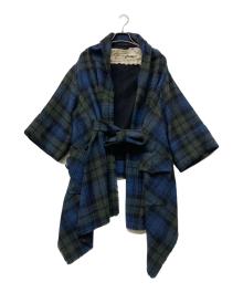 furfur（ファーファー）の古着「ウールチェックドルマンコート」｜ブルー×グリーン