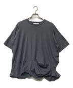 ENFOLDエンフォルド）の古着「CURVE LAYERED-HEM T-SHIRT/カーブレイヤードヘムTシャツ」｜グレー
