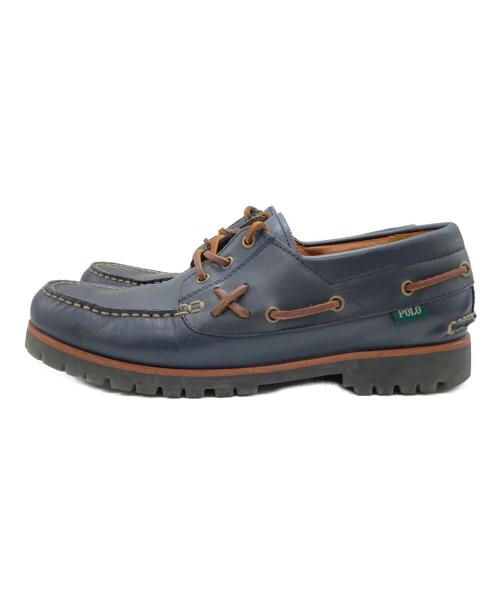 POLO RALPH LAUREN（ポロ・ラルフローレン）POLO RALPH LAUREN (ポロ・ラルフローレン) RANGER DECK（レンジャー デッキ） ネイビー×ブラウン サイズ:SIZE 27cmの古着・服飾アイテム